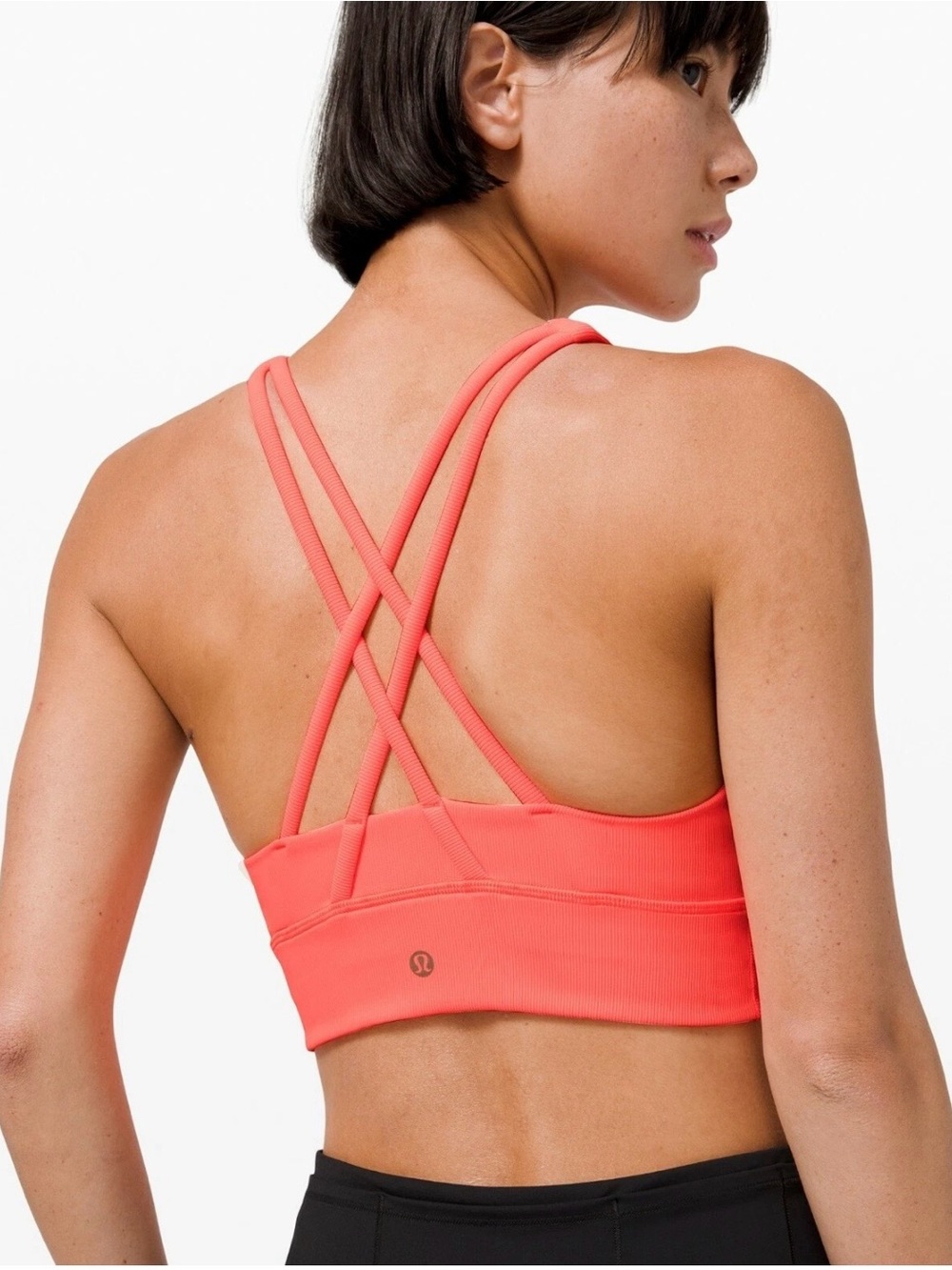 lululemon Energy Bra High Neck Long Line
Rib in the color Sunset size 6